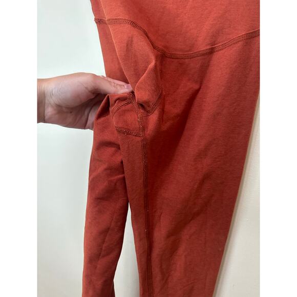 Beyond The Bump Sz M Beyond Yoga Leggings SpaceDye Orange Red Thread Loose - Picture 4 of 9